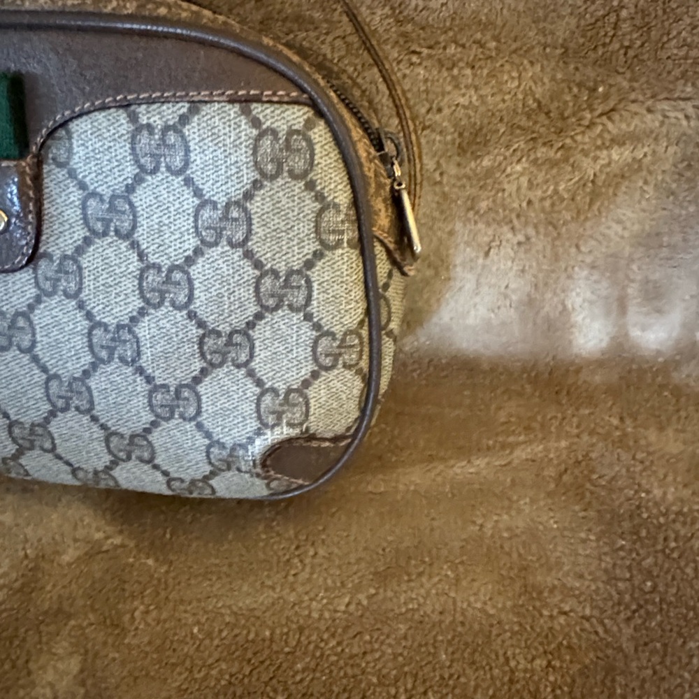 Gucci Beige GG Canvas Crossbody with Brown Leather Trim and Green-Red Web - Picture 9 of 15